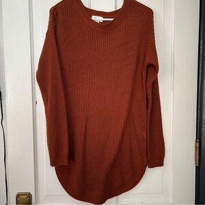 Elegant Rusty orange Crew Neck Sweater